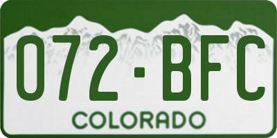 CO license plate 072BFC