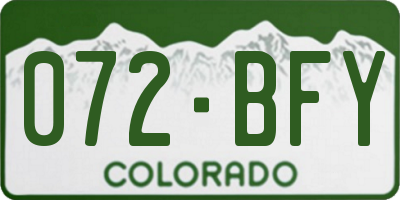 CO license plate 072BFY