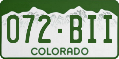 CO license plate 072BII