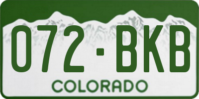 CO license plate 072BKB
