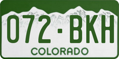 CO license plate 072BKH