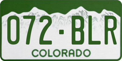 CO license plate 072BLR
