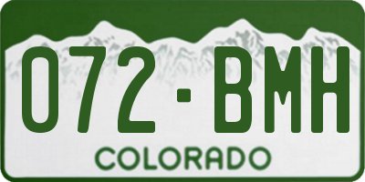 CO license plate 072BMH