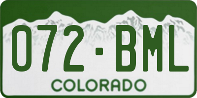 CO license plate 072BML