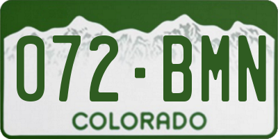 CO license plate 072BMN