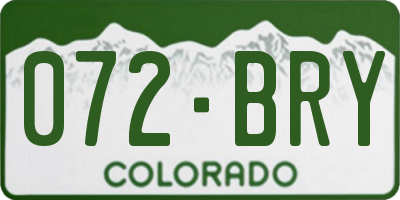 CO license plate 072BRY
