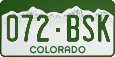 CO license plate 072BSK
