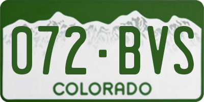 CO license plate 072BVS