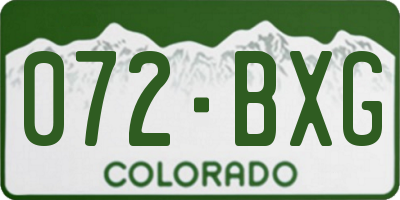 CO license plate 072BXG