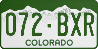 CO license plate 072BXR