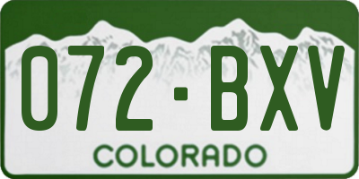CO license plate 072BXV