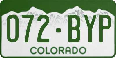 CO license plate 072BYP