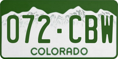 CO license plate 072CBW