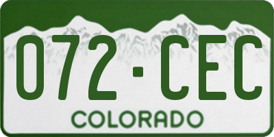 CO license plate 072CEC