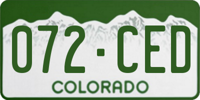 CO license plate 072CED