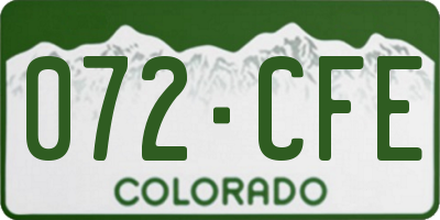 CO license plate 072CFE