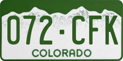 CO license plate 072CFK