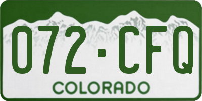 CO license plate 072CFQ