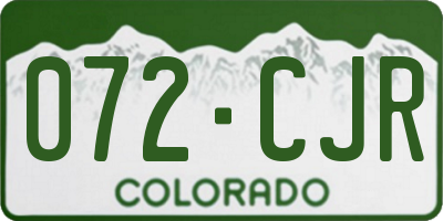 CO license plate 072CJR
