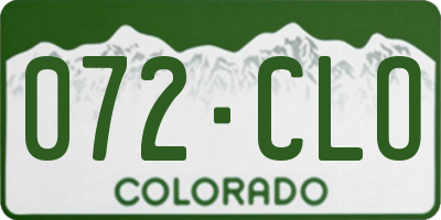 CO license plate 072CLO