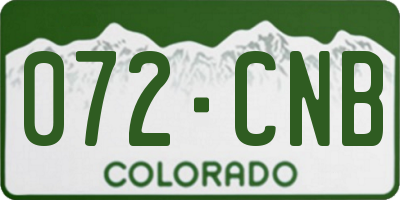 CO license plate 072CNB