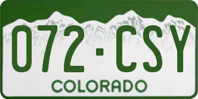 CO license plate 072CSY