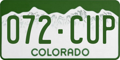 CO license plate 072CUP