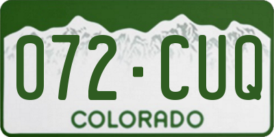 CO license plate 072CUQ