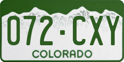 CO license plate 072CXY