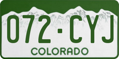 CO license plate 072CYJ