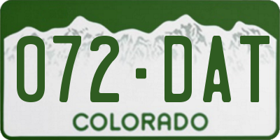 CO license plate 072DAT