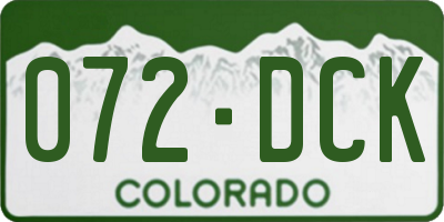CO license plate 072DCK