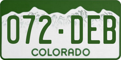 CO license plate 072DEB