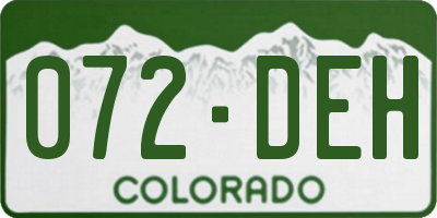 CO license plate 072DEH