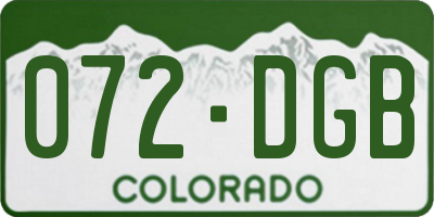 CO license plate 072DGB