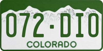 CO license plate 072DIO
