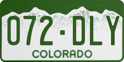 CO license plate 072DLY