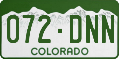 CO license plate 072DNN