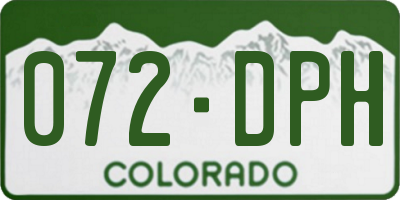 CO license plate 072DPH