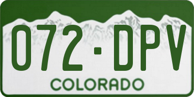CO license plate 072DPV