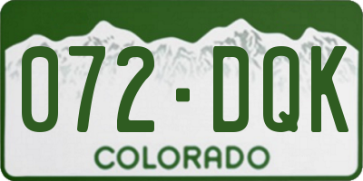 CO license plate 072DQK
