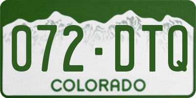 CO license plate 072DTQ