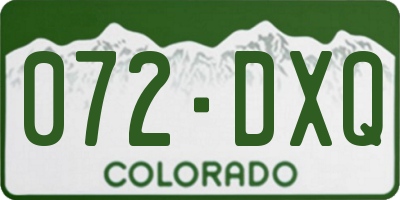 CO license plate 072DXQ