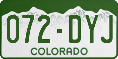 CO license plate 072DYJ