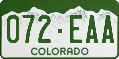 CO license plate 072EAA