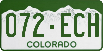 CO license plate 072ECH