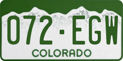 CO license plate 072EGW