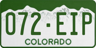CO license plate 072EIP