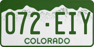 CO license plate 072EIY