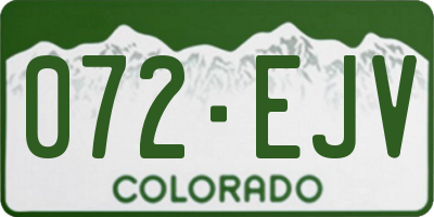 CO license plate 072EJV